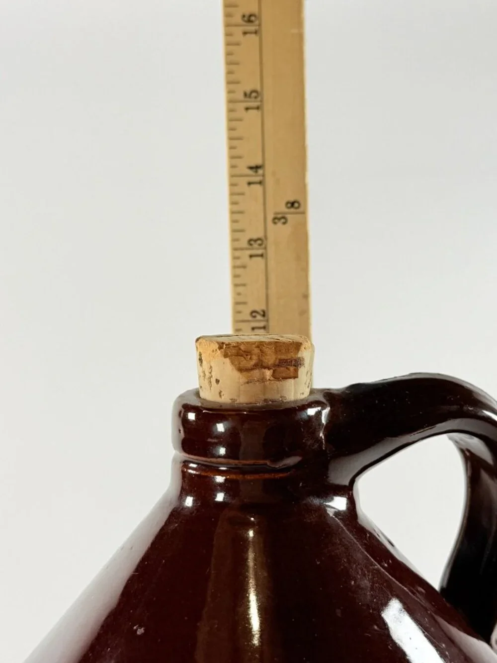 Vintage R.C.P. Co Akron Ohio Stoneware Whiskey Jug Two Tone Brown Crock